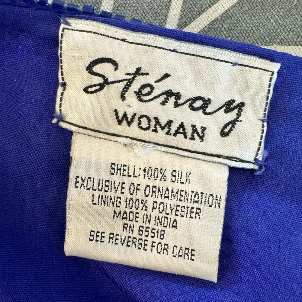 Stenay Blue Beaded Silk Sequined Vintage Jacket